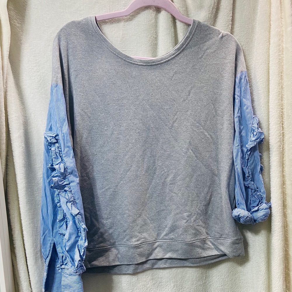 Grey and blue blouse